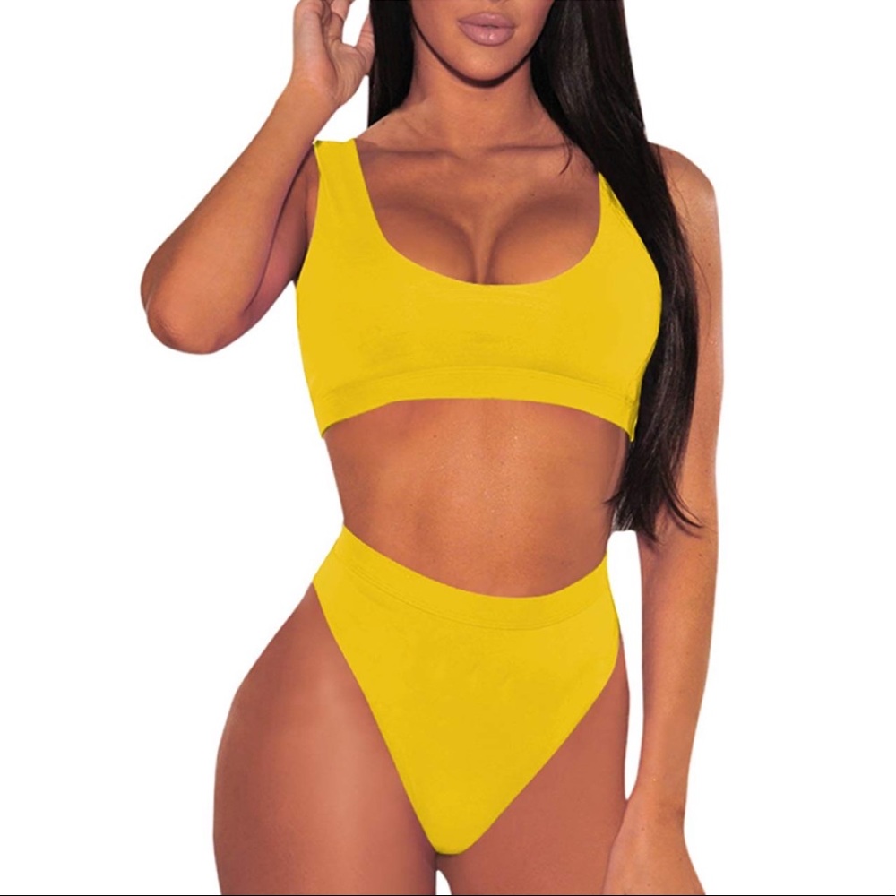 Yellow High Waisted Bikini